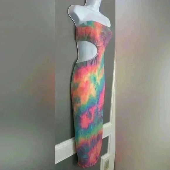 Shop 17 Women's Tube Neckline Colorful Dress (524) - Picture 5 of 11